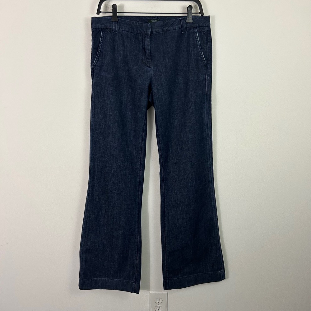 J.Crew Vintage 2005 Dark Wash Wide Leg Denim Trouser Pants Made in USA Size 8